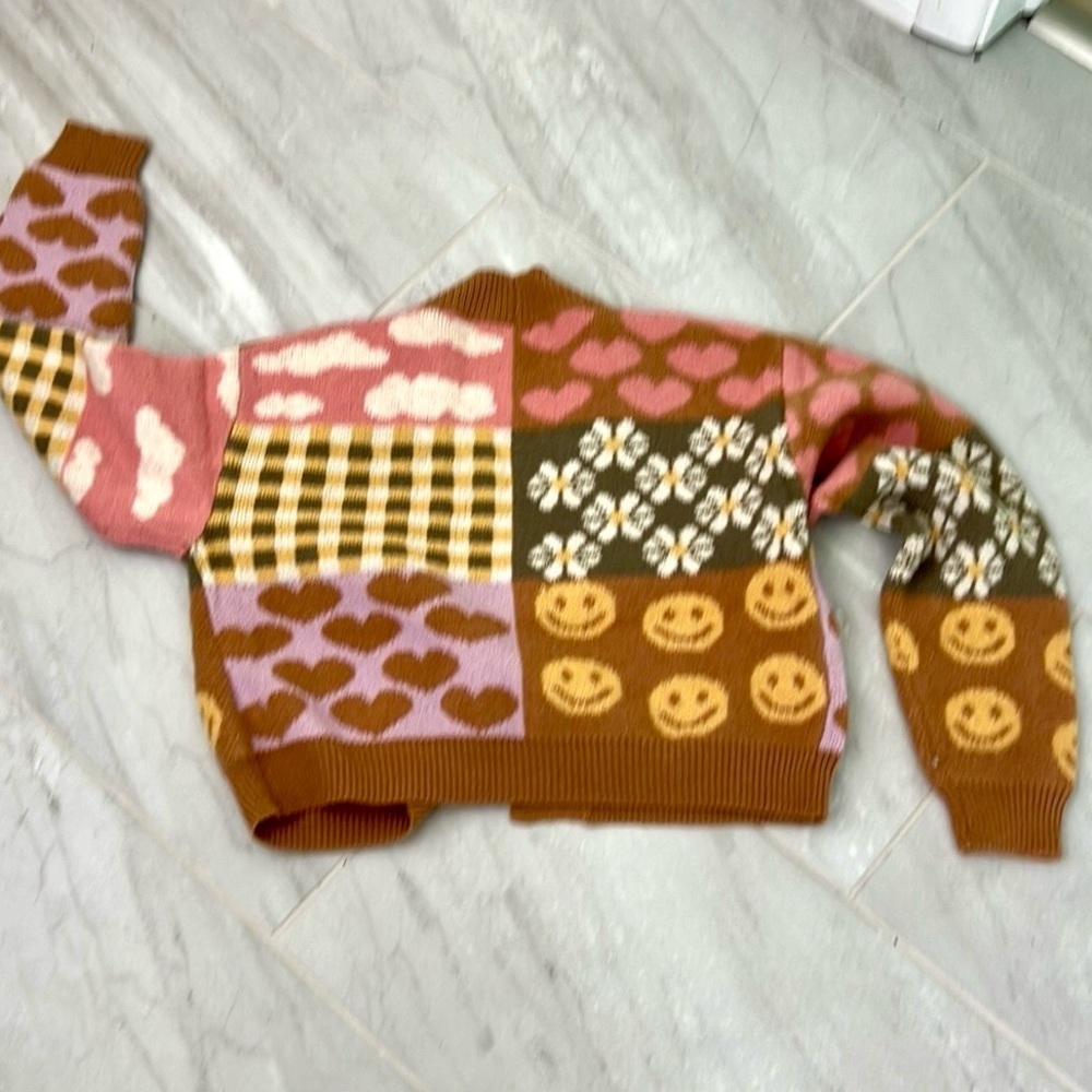Debut, Retro Throw-back Cardigan Sweater, Adorable Flower-Child Vibe, Size XS - Picture 2 of 9